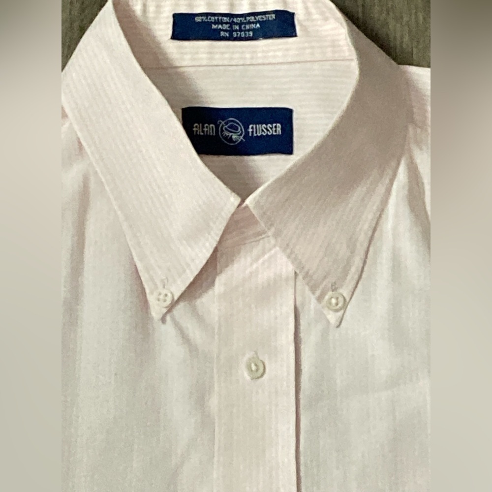 Alan Flusser Pink/White Button Down Shirt 16.5-34/35
